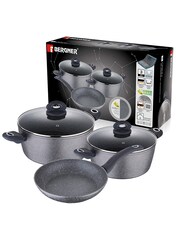 Bergner Set of 6 Black Orion Forged Aluminium Induction Saucepan Set - Image 3 of 4