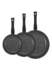 Bergner Set of 3 Black Forged Aluminium Induction Non-stick Frying Pans - Image 1 of 4
