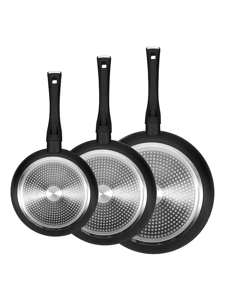 Bergner Set of 3 Black Forged Aluminium Induction Non-stick Frying Pans - Image 2 of 4