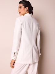 Weiß - Lang geschnittener Blazer mit drei Knöpfen - Bild 4 von 7