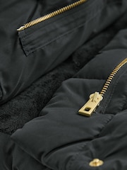 Black Regular Length Shower Resistant Fur Lined Hooded Padded Coat (3-16yrs) - Image 10 of 11