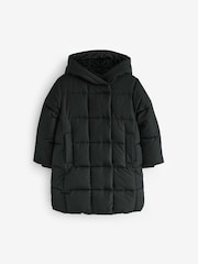 Black Regular Length Shower Resistant Fur Lined Hooded Padded Coat (3-16yrs) - Image 6 of 11
