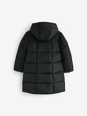 Black Regular Length Shower Resistant Fur Lined Hooded Padded Coat (3-16yrs) - Image 8 of 11