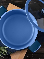 Bergner Blue Gastro Cast Aluminium 7L Casserole with Lid - Image 2 of 4