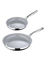 Bergner Silver Set of 2 Stainless Steel Frying Pans - Image 3 of 4