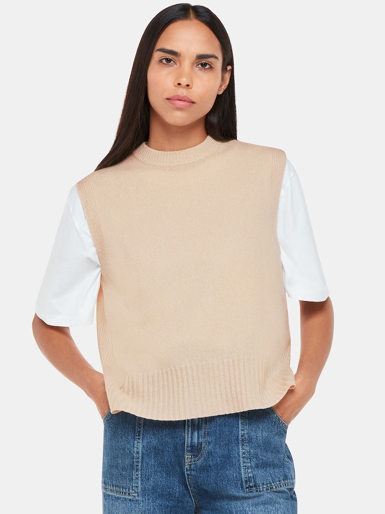 Whistles Cream Wool Sleeveless Tank - Image 1 of 5
