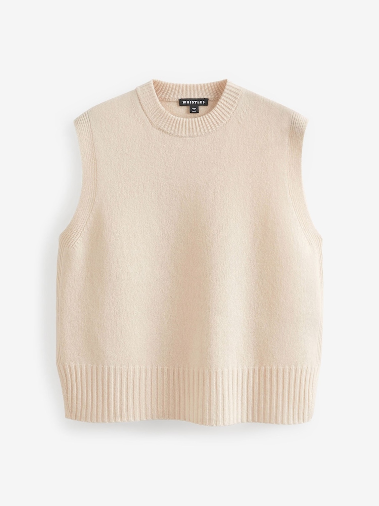Whistles Cream Wool Sleeveless Tank - Image 5 of 5