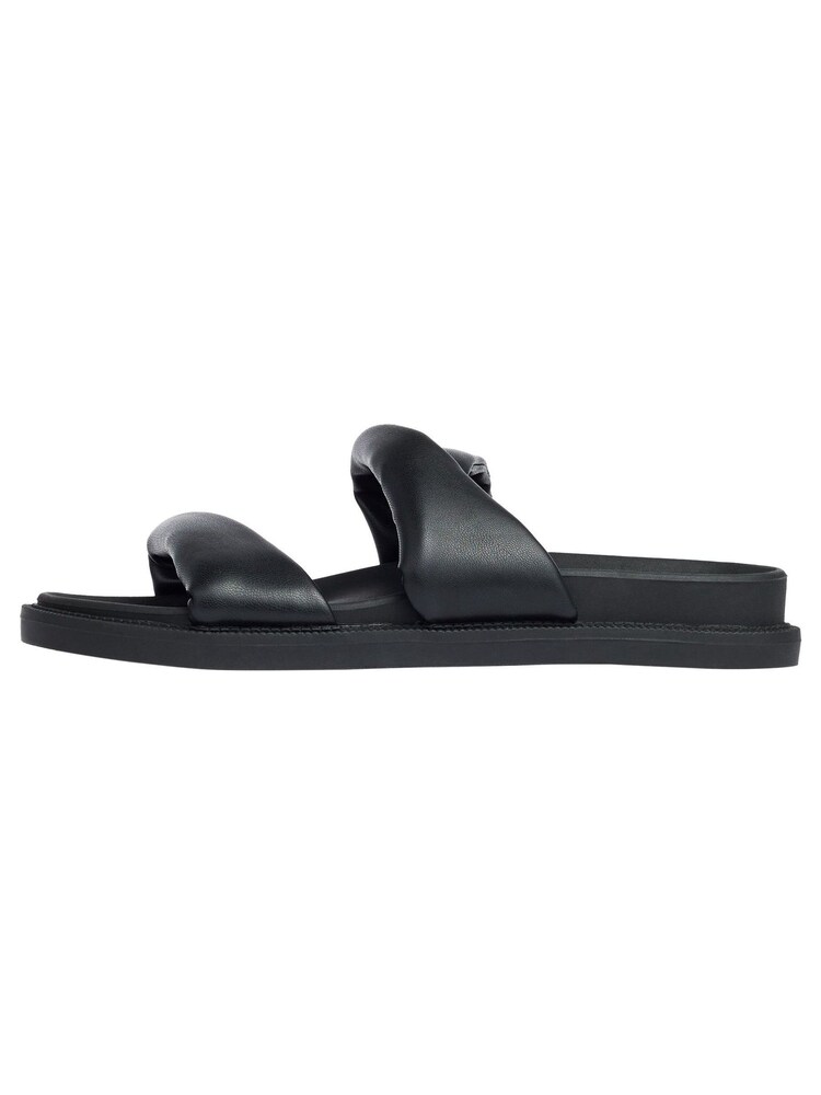 Friends Like These Black Twist Footbed Faux Leather Slider Sandal - Image 5 of 5 Friends Like These Black Twist Footbed Faux Leather Slider Sandal - Image 5 of 5