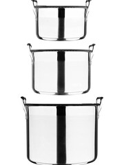 Bergner Set of 3 Stackable Stainless Steel Casserole Dishes - Image 2 of 4
