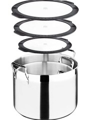 Bergner Set of 3 Stackable Stainless Steel Casserole Dishes - Image 3 of 4