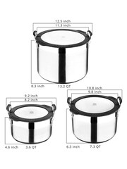 Bergner Set of 3 Stackable Stainless Steel Casserole Dishes - Image 4 of 4