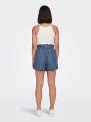 ONLY Blue Denim Tie Waist Shorts - Image 2 of 7