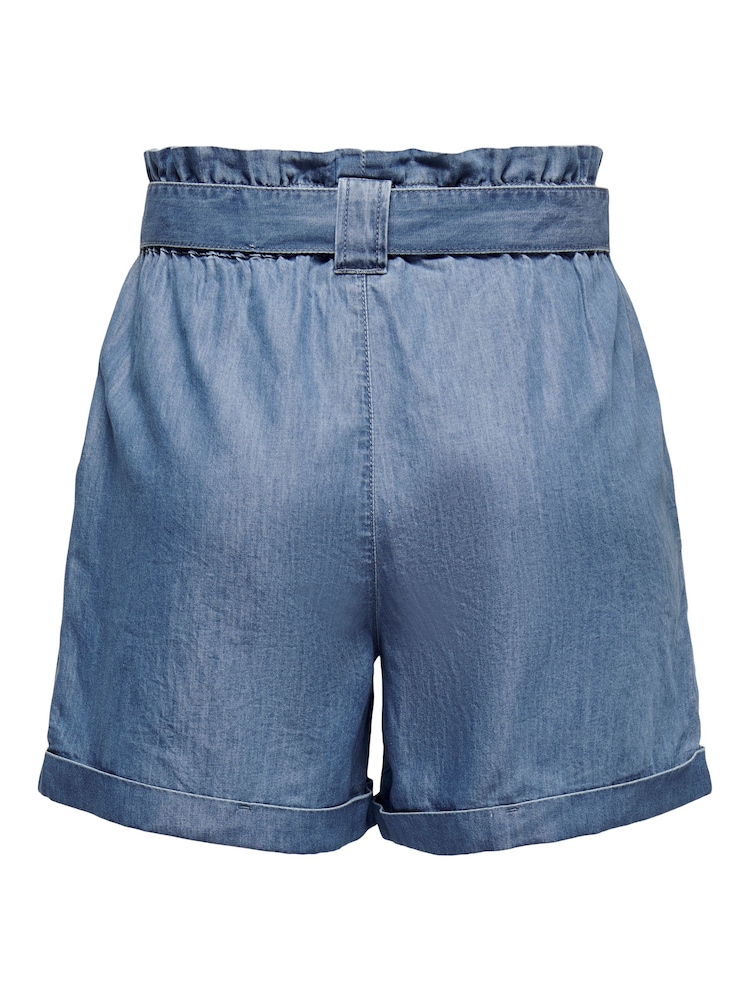 ONLY Blue Denim Tie Waist Shorts - Image 7 of 7