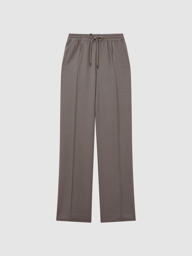 Reiss Mink Sunnie Drawstring Wide Leg Trousers - Image 2 of 5