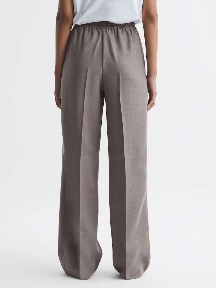 Reiss Mink Sunnie Drawstring Wide Leg Trousers - Image 5 of 5