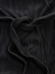 Black Long Sleeve Plissé Jumpsuit - Image 6 of 6