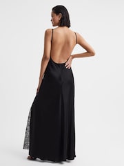 Anna Quan Satin Lace Cowl Neck Maxi Dress - Image 4 of 5
