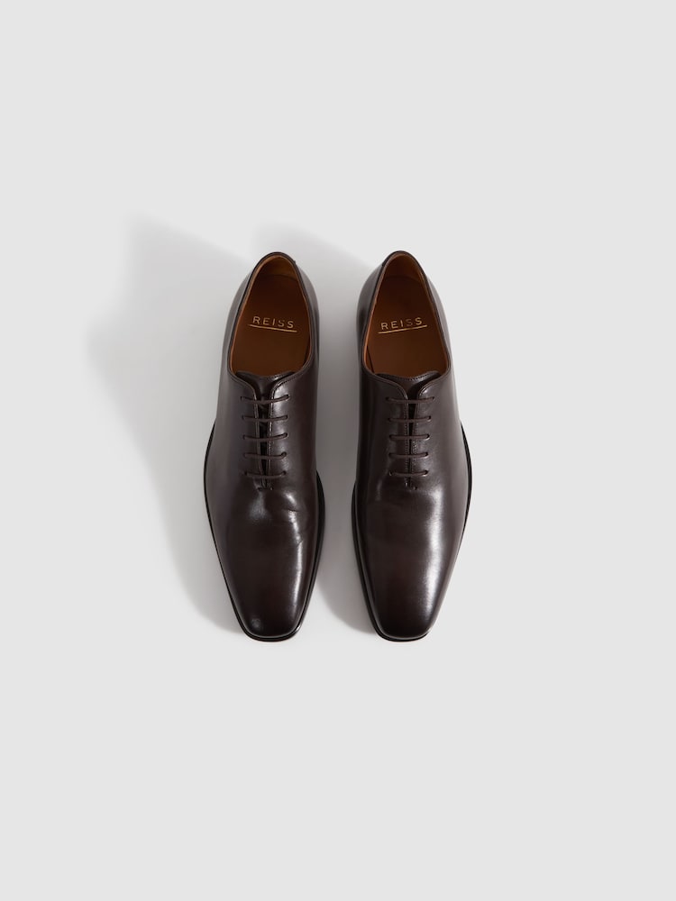 Brun foncé - Chaussures à lacets en cuir Reiss Mead - Image 3 of 5