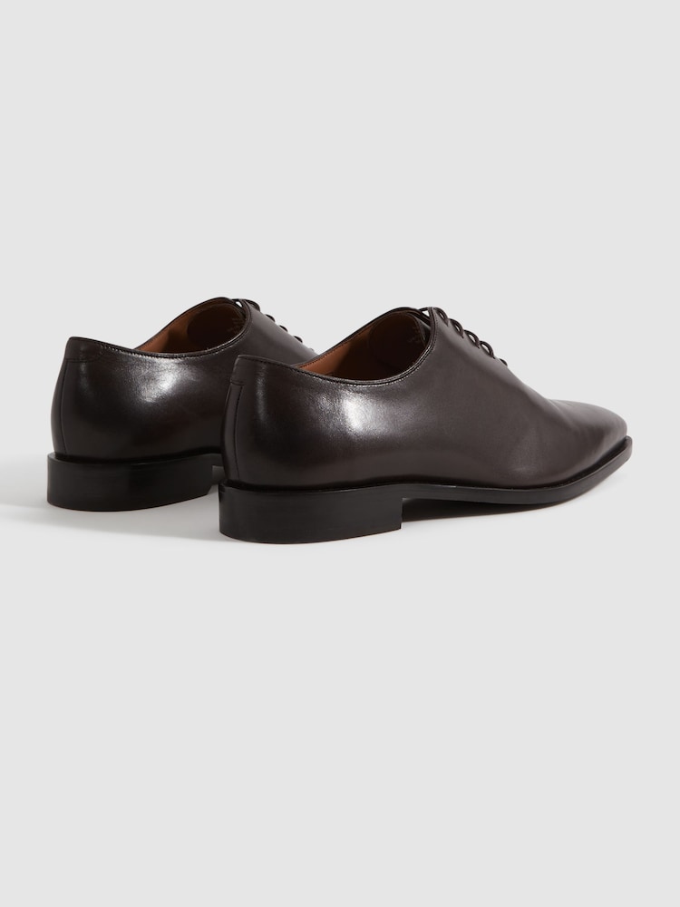 Brun foncé - Chaussures à lacets en cuir Reiss Mead - Image 4 of 5