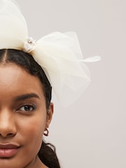 Ivory Wedding Fascinator - Image 2 of 3