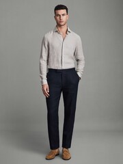 Reiss Stone Ruban Linen Button-Through Shirt - Image 3 of 5