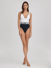 Reiss Willow Fargeblokking Med belte Badedrakt - Bilde 6 av 8