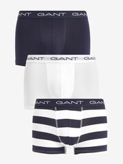 GANT Blue Striped Trunks Gift Box 3 Pack - Image 1 of 9