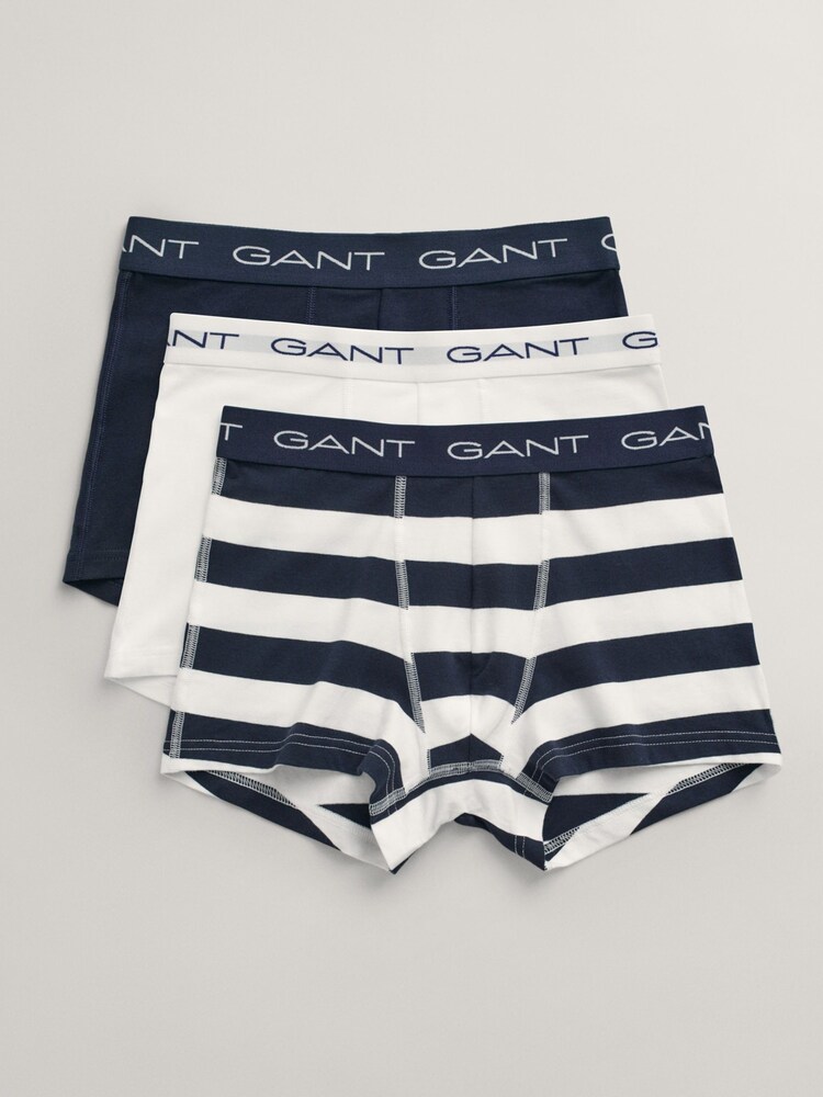 GANT Blue Striped Trunks Gift Box 3 Pack - Image 5 of 9