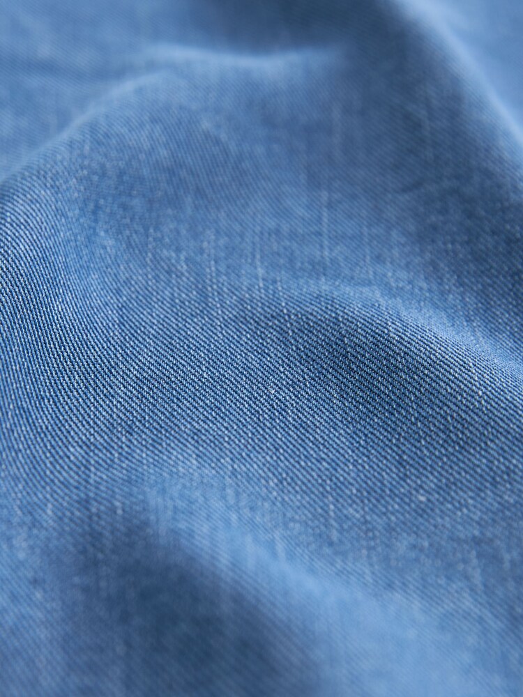 Mid Blue Fuller Bust Button Through Denim Summer Dress - Image 5 of 5
