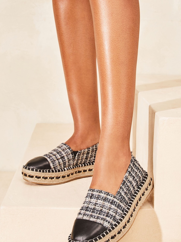 Lipsy Black Flat Chunky Flatform Espadrille Shoes - Image 2 of 5