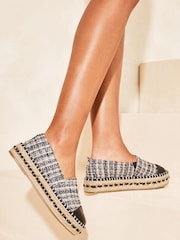 Lipsy Black Flat Chunky Flatform Espadrille Shoes - Image 3 of 5