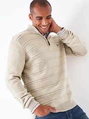 Crew Clothing Company Beige Cotton Classic Jumper - Image 1 of 4