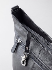 Lakeland Leather Black Grasmere Leather Cross-Body Bag - Image 4 of 6
