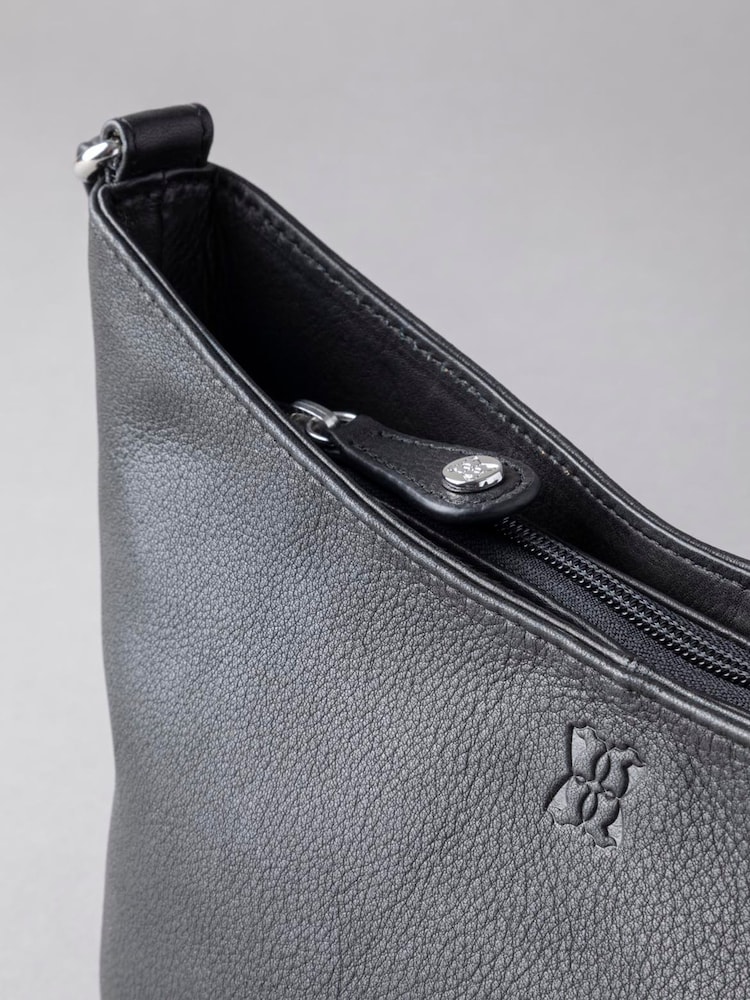 Lakeland Leather Black Grasmere Leather Cross-Body Bag - Image 5 of 6