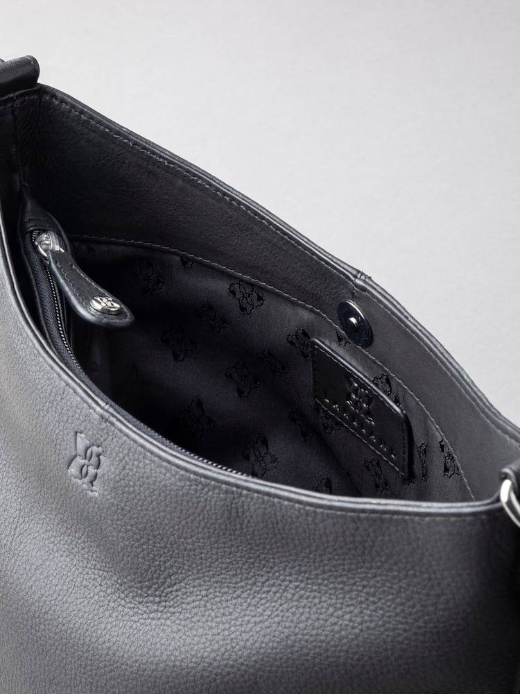 Lakeland Leather Black Grasmere Leather Cross-Body Bag - Image 6 of 6
