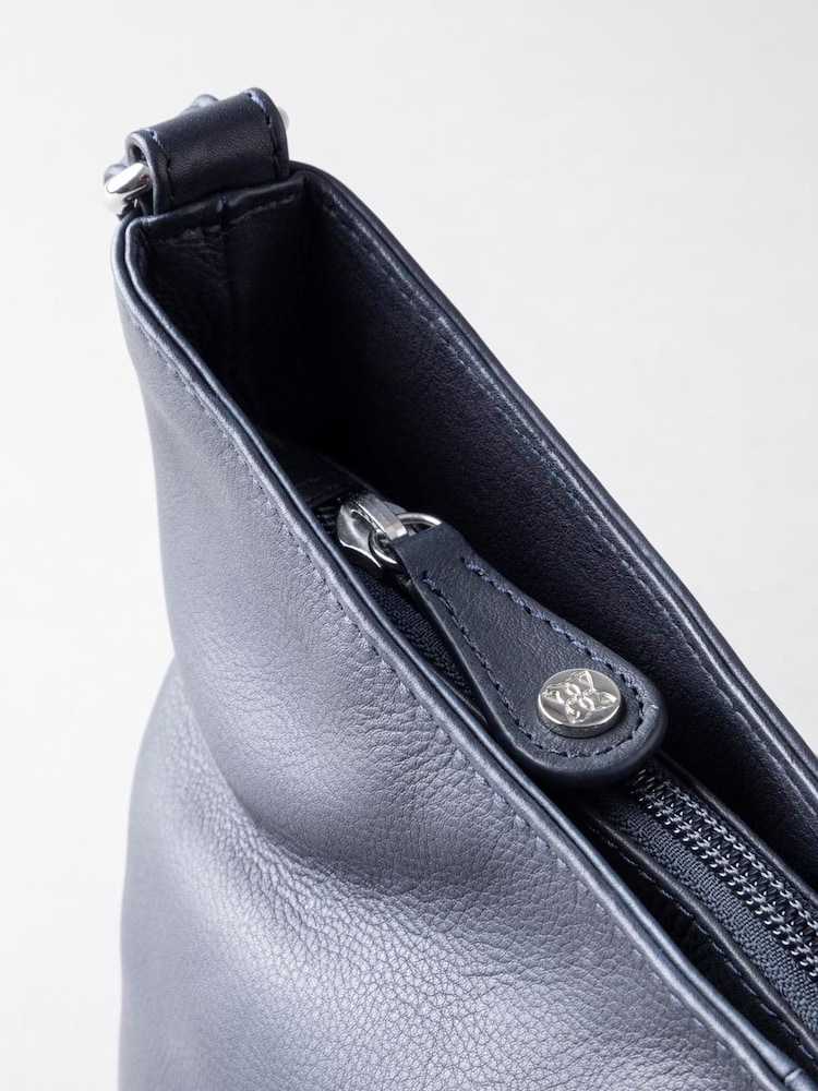 Lakeland Leather Blue Grasmere Leather Cross-Body Bag - Image 2 of 5