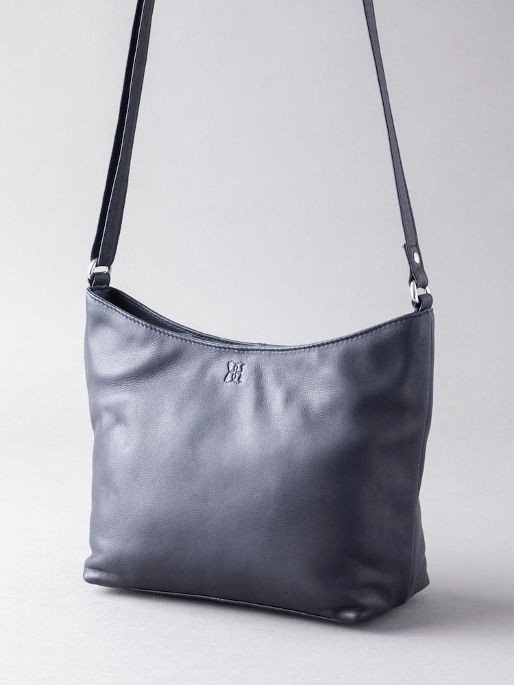 Lakeland Leather Blue Grasmere Leather Cross-Body Bag - Image 4 of 5