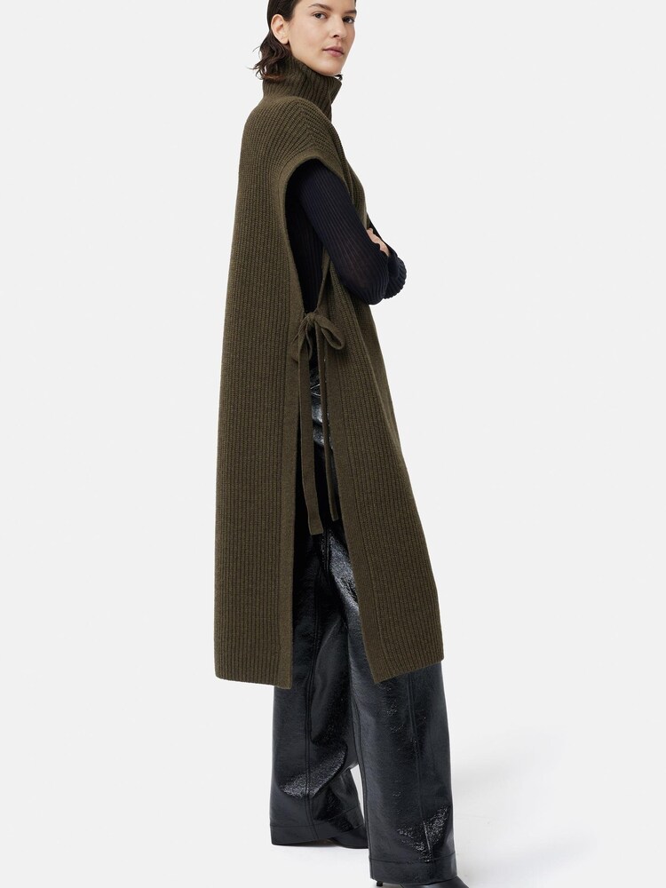 Buy Jigsaw Green Merino Rib Tie Longline Tabard Jumper from Next