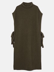 Jigsaw Green Merino Rib Tie Longline Tabard Jumper - Image 6 of 7