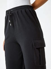 Roman Black Cargo Tie Waist Stretch Joggers - Image 5 of 5