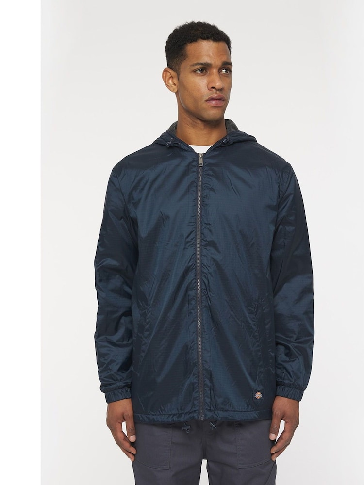 Dickies Blue Fleece Lined Nylon Hooded Jacket - Image 1 of 6