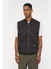 Dickies Diamond Black Quilted Vest - Image 1 of 5