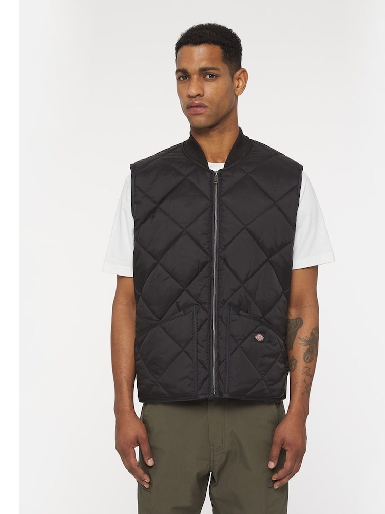 Dickies Diamond Black Quilted Vest - Image 1 of 5