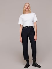 Whistles Black Authentic Barrel Leg 100% Cotton Jeans - Image 1 of 5