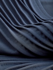Navy Blue Short Sleeve Pintuck Maxi Dress - Image 6 of 6