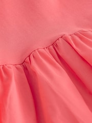 Coral Pink Puff Sleeve Mini Jersey Dress - Image 5 of 5