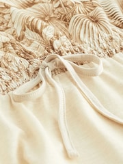 Ecru Print Puff Sleeve Woven Mix Summer Dress - Image 4 of 4