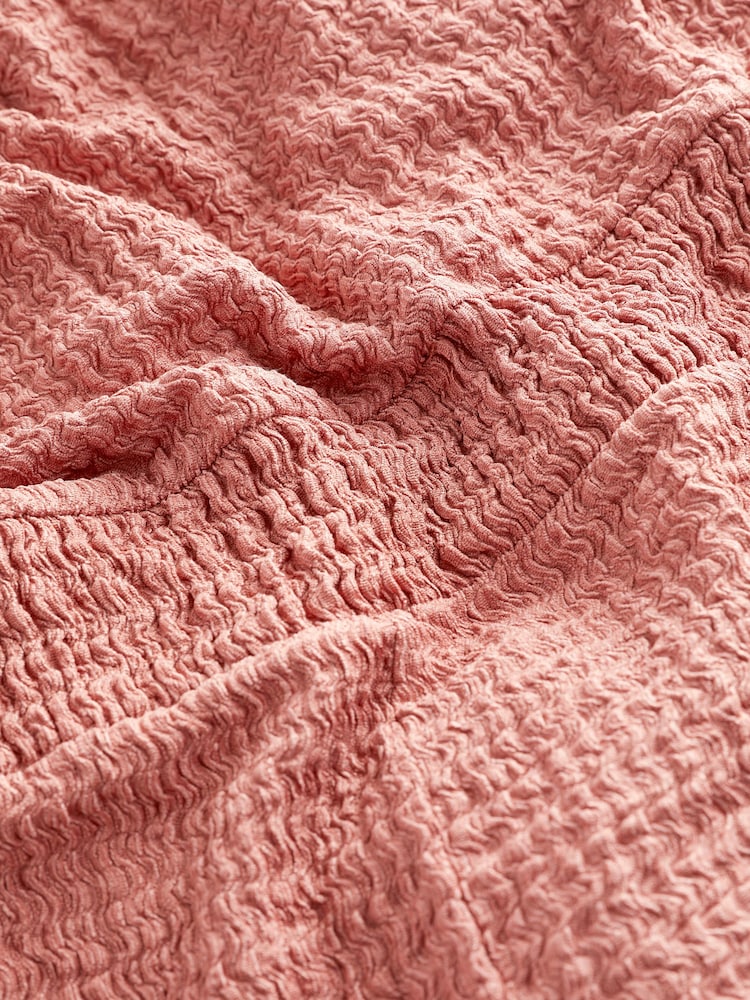 Rose Pink Jersey Textured Cross Back Sleeveless Jumpsuit - Image 6 of 6