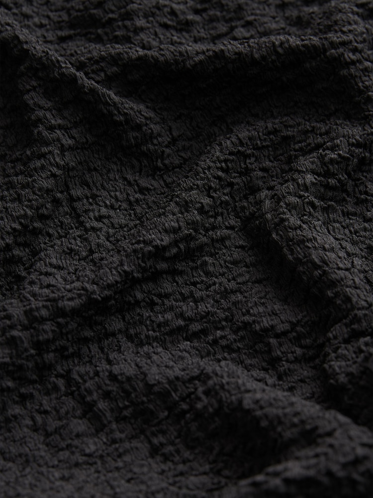 Black Short Sleeve Textured Column Jersey Dress - Image 2 of 2