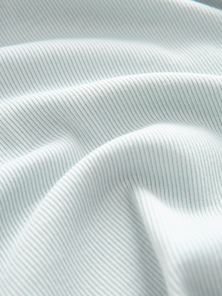 Light Baby Blue Embroidered Graphic Ribbed Mini Dress - Image 6 of 6